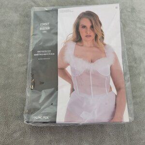 Adult Womens Halloween Costume 2XL 18 20 Plus Bustier ONLY White SWE166E